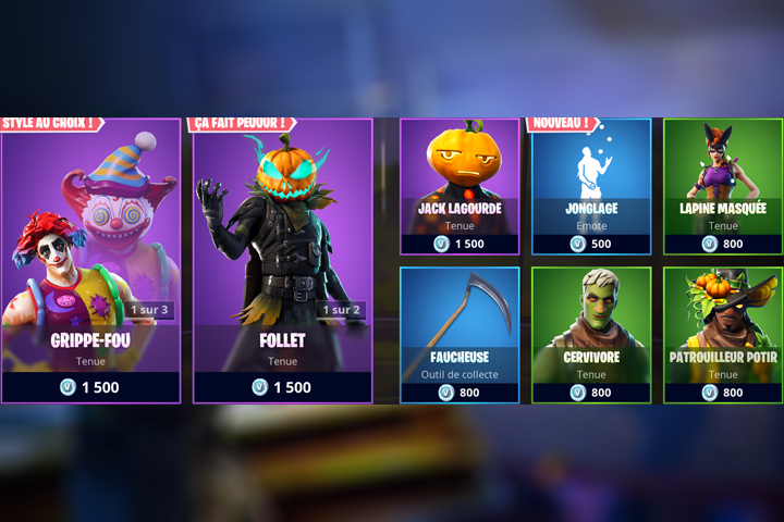 Boutique Fortnite 31 octobre